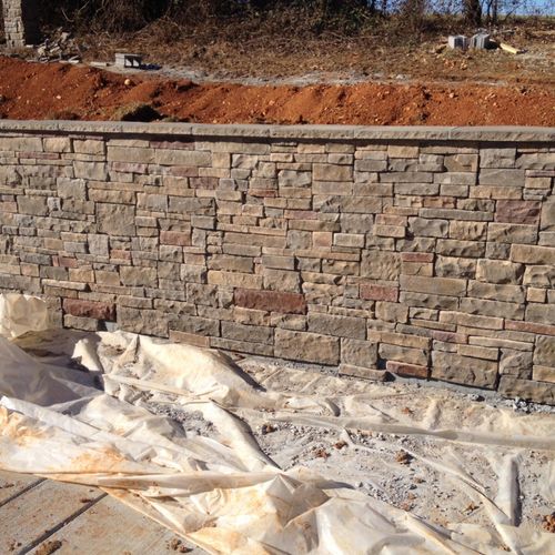 English Home Improvements built this Retainer wall