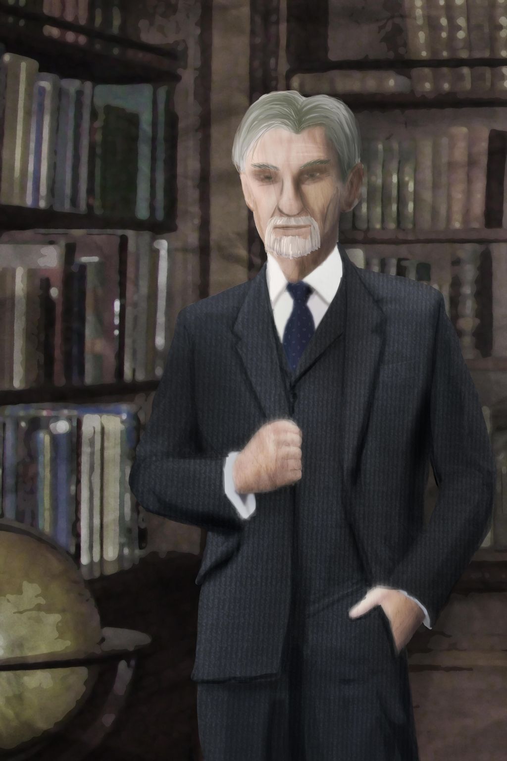 Illustration for a play of an elderly English gent