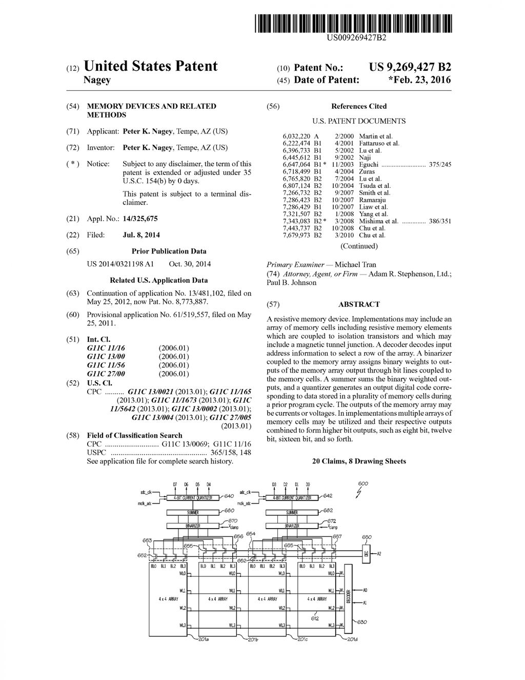 U.S. Patent No. 9,269,427