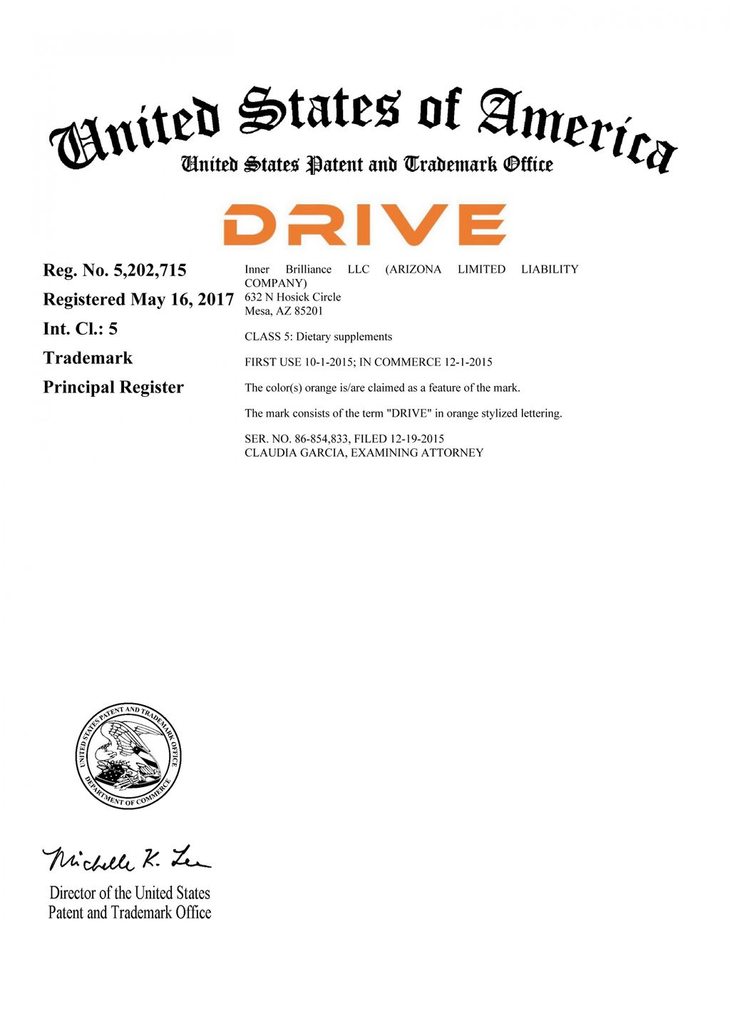 U.S. TM Registration No. 5,202,715