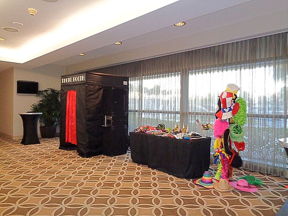 The photo booth setup at the Hilton