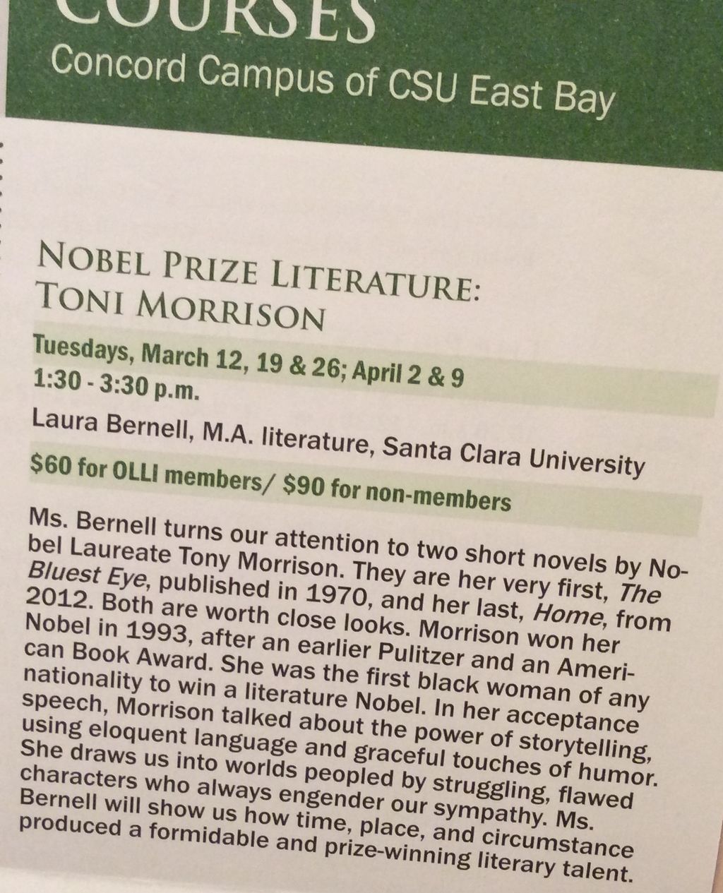 Current Lit Course, CSUEB