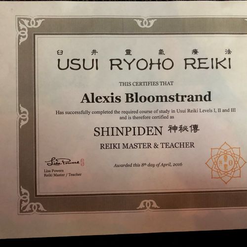 Reiki Master Teacher Certification 