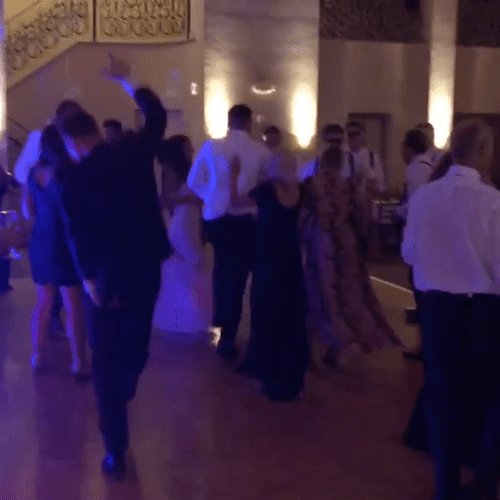 Wedding guests flyin' free on the dance floor! 
