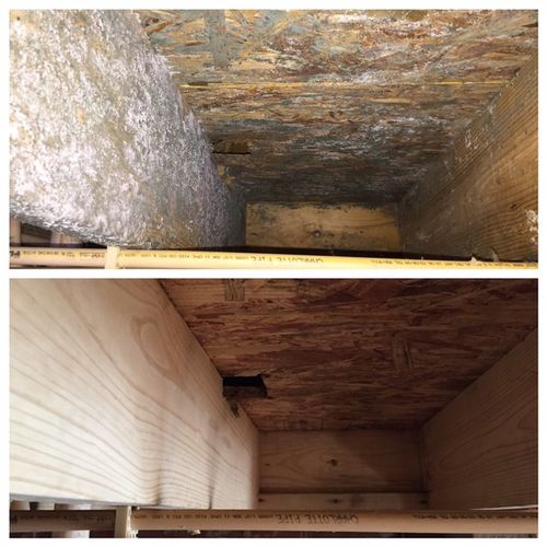 Before and after mold removal 
