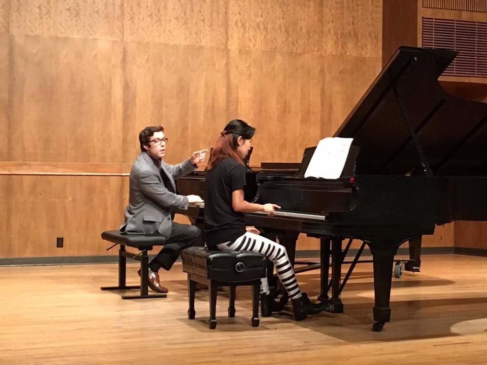 Giving a lesson for an audience at UT Austin!