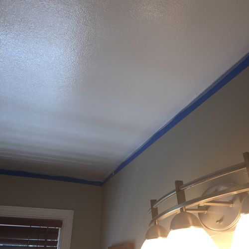 Repainted a bathroom ceiling after applying a mold