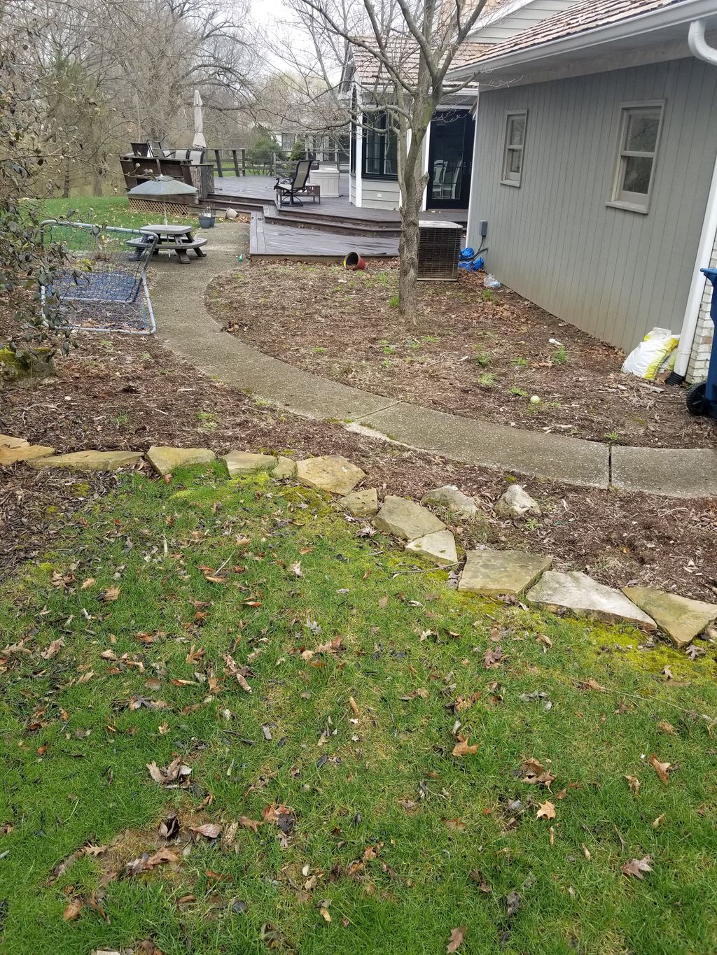 Landscape clean up before picture