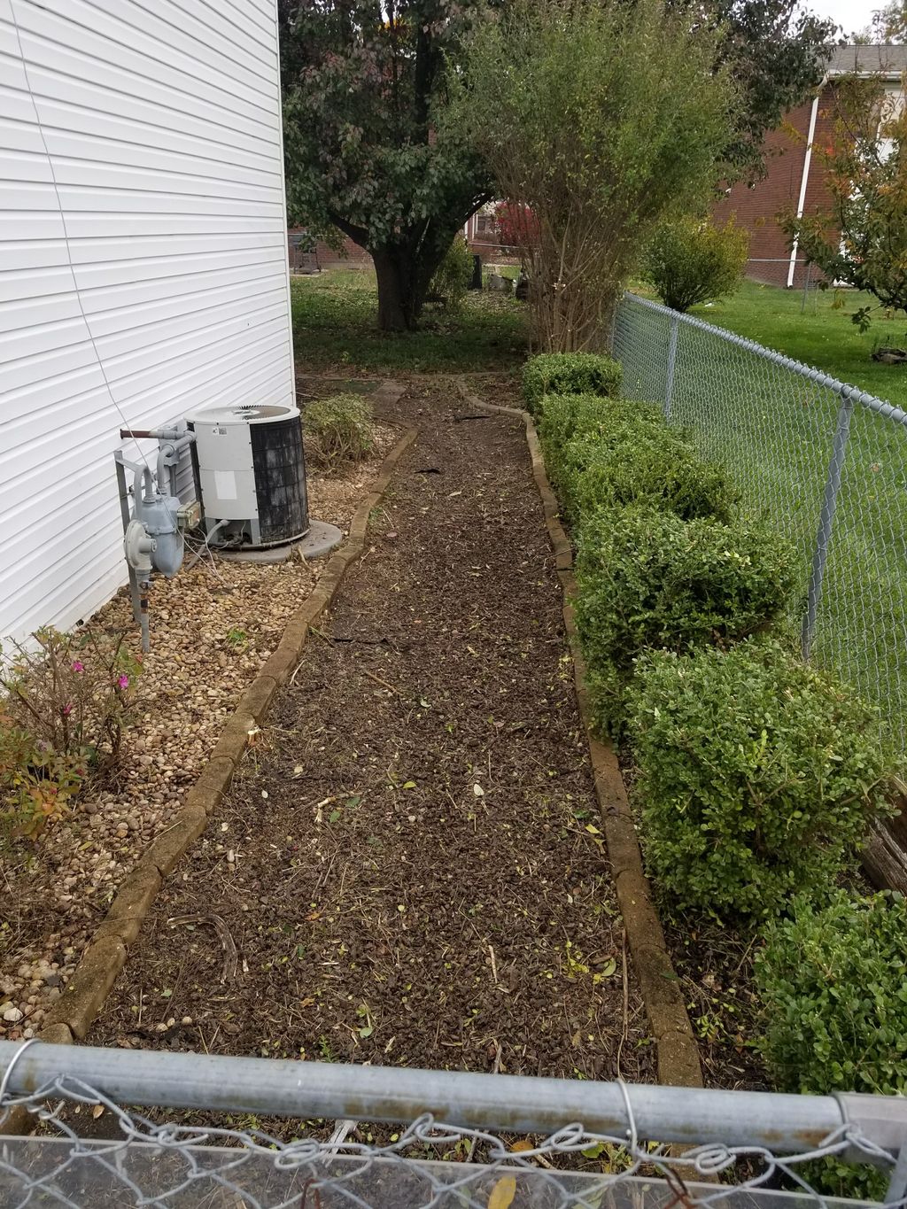 Landscape clean up after picture