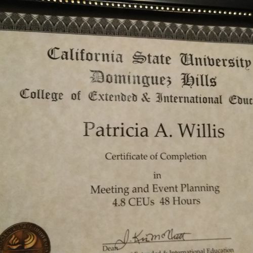certificate in Meeting & Event PlannerI I am certi