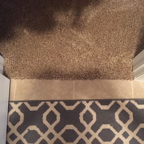 After- carpet to tile transition repair