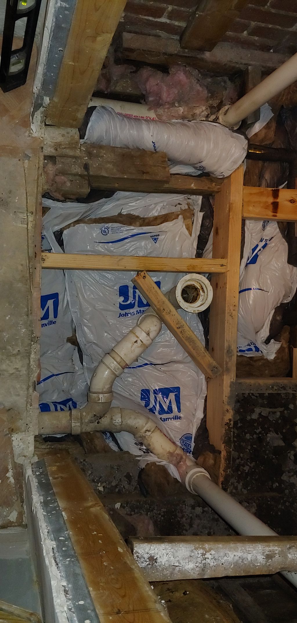 shower floor insulated, framed out ready to put su