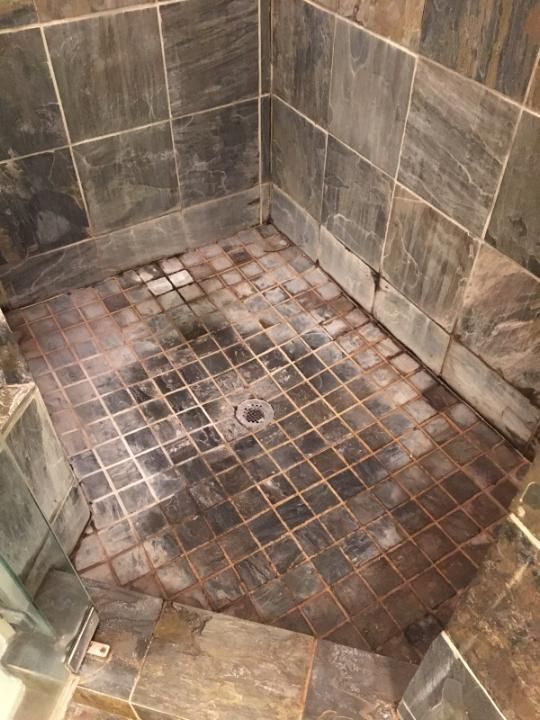 before slate shower