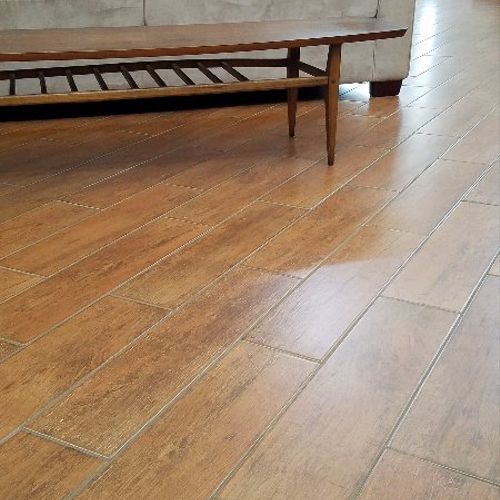 We had wood grain plank tile installed at a 45degr