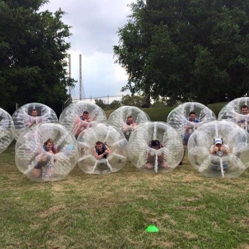 Playing Bubble Soccer is an awesome game fun for y