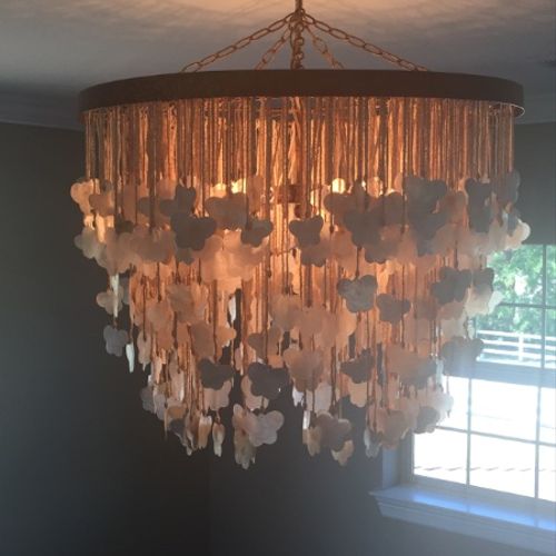 Doug came and installed my butterfly chandelier in