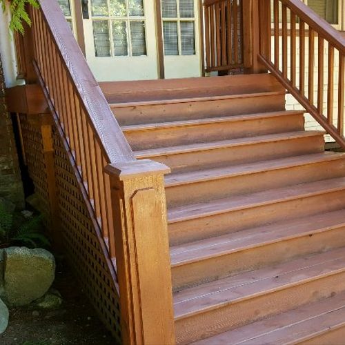 Excellent job of pressure washing steps/deck and r