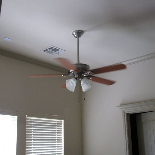 I needed three ceiling fans and a backyard motion 
