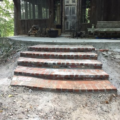 Reconstruct stairs to entrance to my fishing camp 