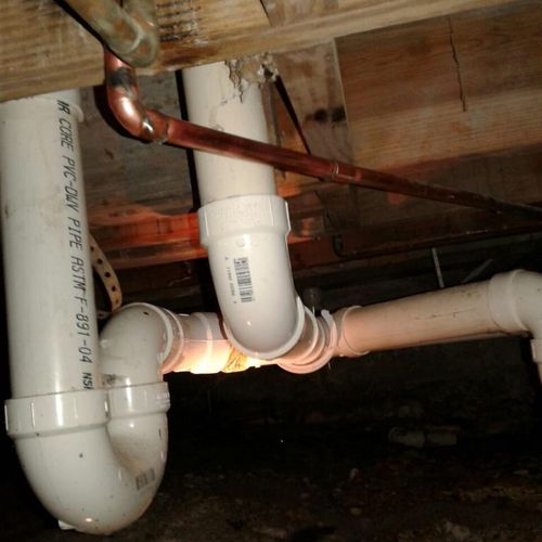 They had some leaking pipes replaced, Chad crawled