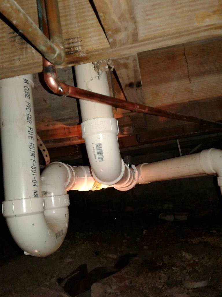 They had some leaking pipes replaced, Chad crawled