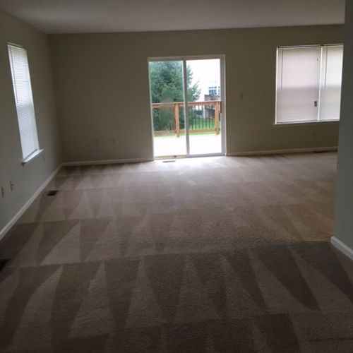 Work involved cleaning carpet for entire house whi
