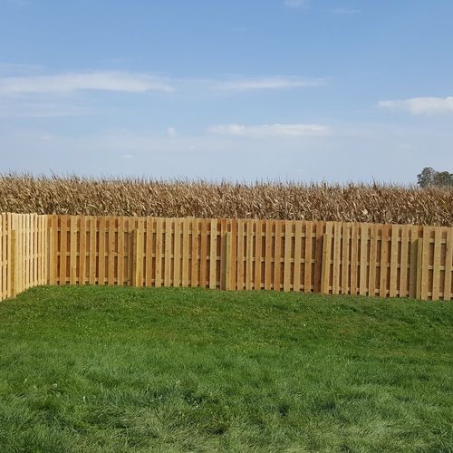 We hired Ryan to put in a red cedar privacy fence,