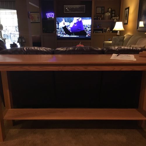 We had a sofa table made for a downstairs area. Wi