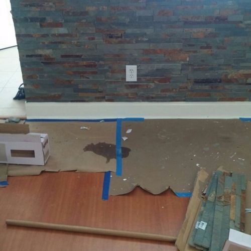 Installation of wall tiles  -  Jose was very profe