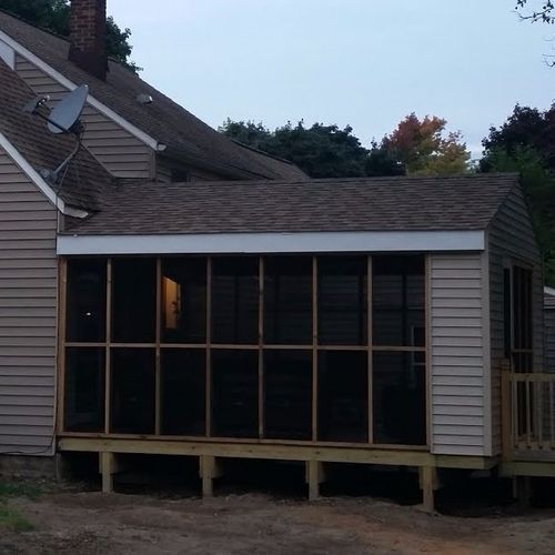 CNG built a screened-in porch on the back of our h