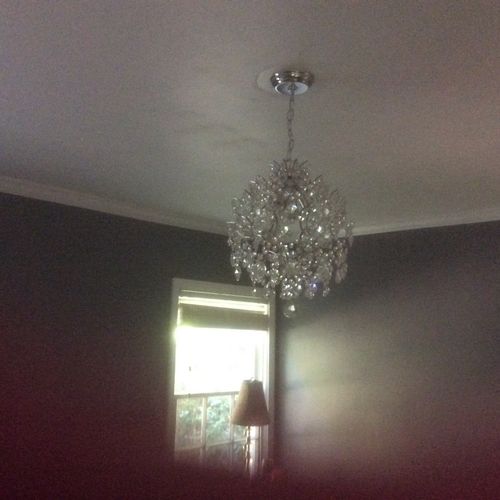 Bryan removed the chandelier in the master bedroom