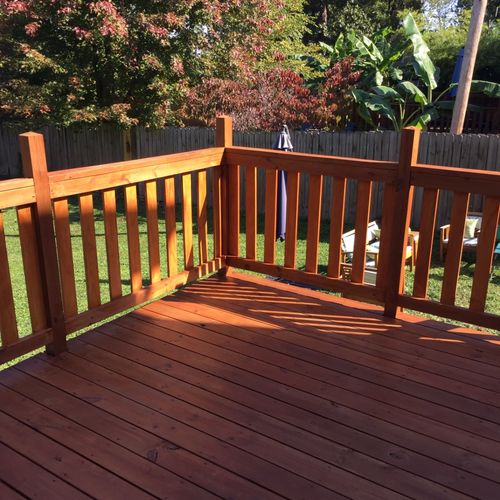 Asked James to stain and clean deck. He was very p