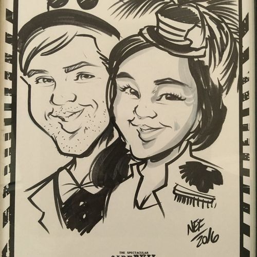 I hired Nef as a caricature artist for my Hallowee