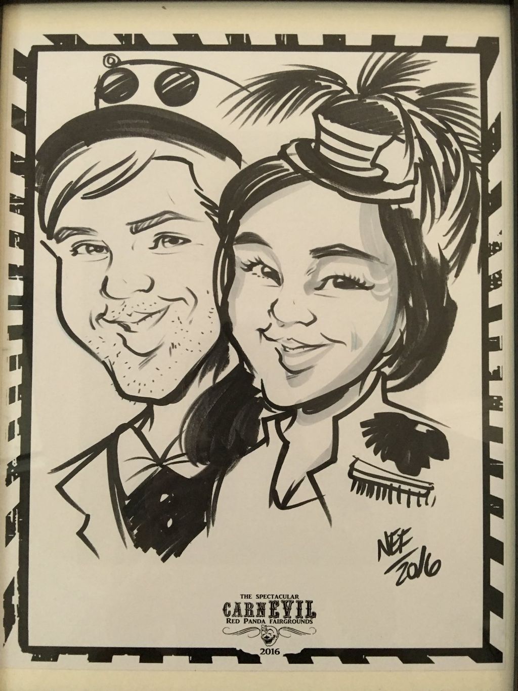 I hired Nef as a caricature artist for my Hallowee