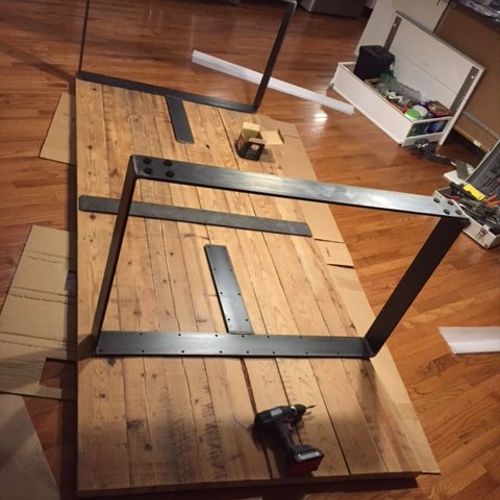 Midnight steel welded flatbar steel frame for our 