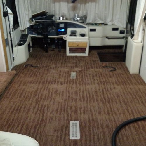 Tracy came by and laid the carpet in my motorhome,