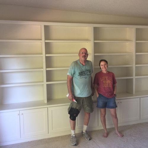 Had a custom built in bookcase added to our master