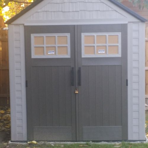 Installed storage shed