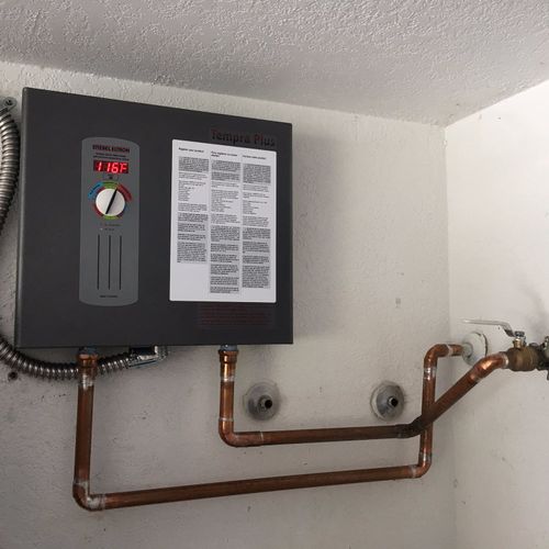I had a Tankless electric water heater installed i
