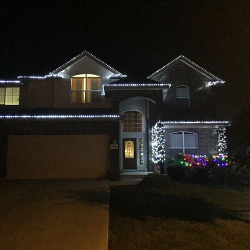 Christmas light installation. Excellent job