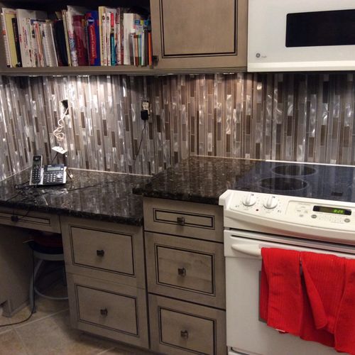 Had backsplashes put in two kitchens, only took a 