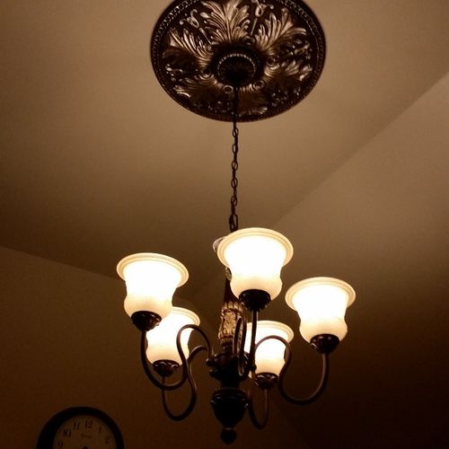I hired Gary to install a Chandelier on a 12ft. ce