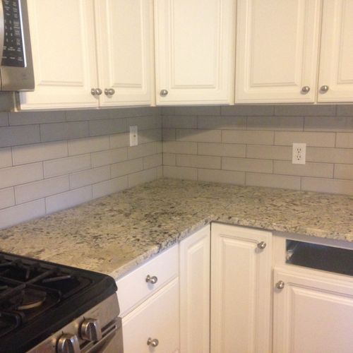 We hired Steve to install a tile backsplash in our