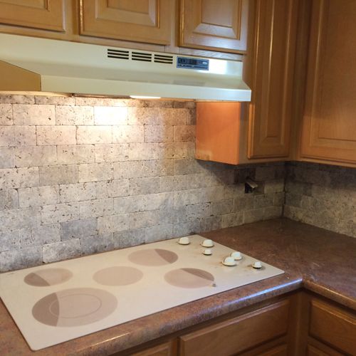 James replaced our kitchen backsplash. He helped m