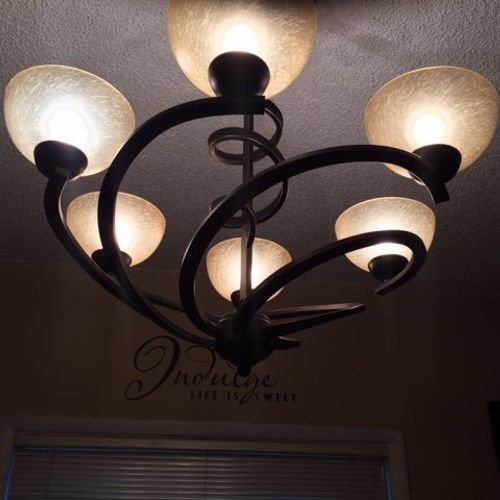 I needed an old chandelier taken down and a new on