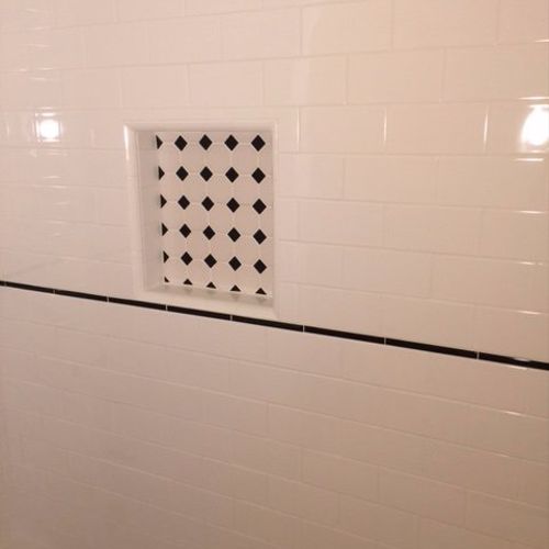 Alex just completed a gorgeous tile shower surroun