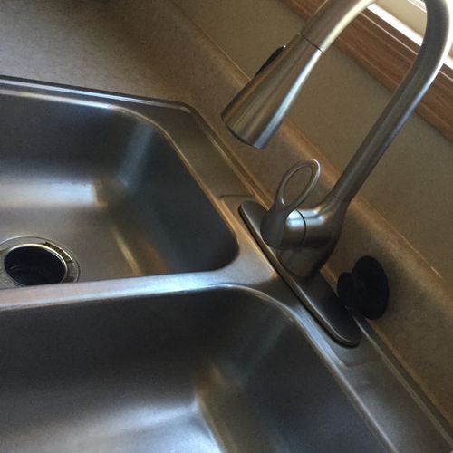 Matt removed my old waste disposal, kitchen faucet