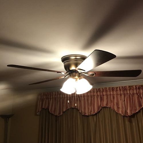 We had three ceiling fans installed into our new h