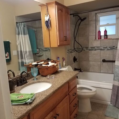 Bathroom remodeling. Replaced tub with Jacuzzi, re