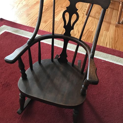 Lorri Bell refinished a child's rocking chair that